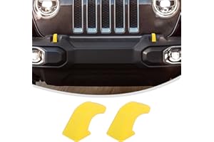 Linskip Tow Hook Covers Compatible with Jeep Wrangler 4XE JL JK & Gladiator JT 2007-2024, Front Bumper Tow Hook Rubber Sleeve Protectors, Exterior Accessories(Yellow)