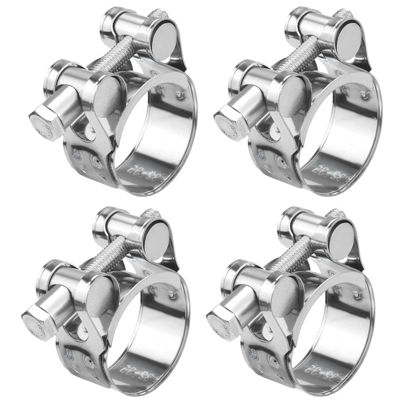 Fomiata 4Pcs 201 Stainless Steel T-Bolt Hose Clamps,Clamp Range 32-35mm ， Band Width 20mm (32-35mm 4pcs)