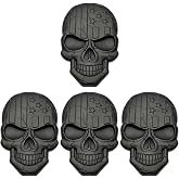 LIFKOME 4Pcs Skull 3D Metal Skull Stickers Decals Black Car Emblems and Badges for Cars, Trucks, Motorcycle, Vehicle, Luggage, Laptop