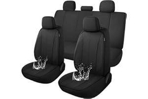 YGL Car Seat Covers for Full Seats,Waterproof Seat Covers for Cars,Durable Neoprene Car Seat Protectors,Interior Covers for Cars,Sedan Van Truck SUV(Black)