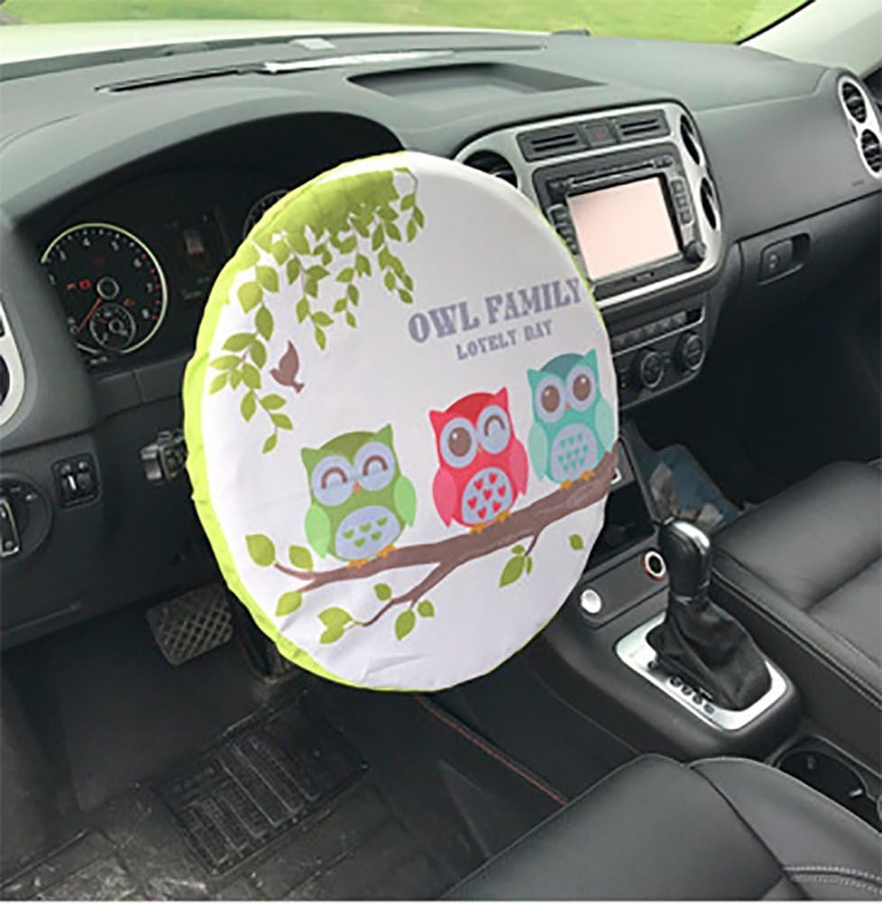 SUAIBEI Anti Hot Heat Protection Car Sun Screen Auto Part Steering Wheel Cover Sun Shade Heat 38Cm Diameter(2 Pieces)