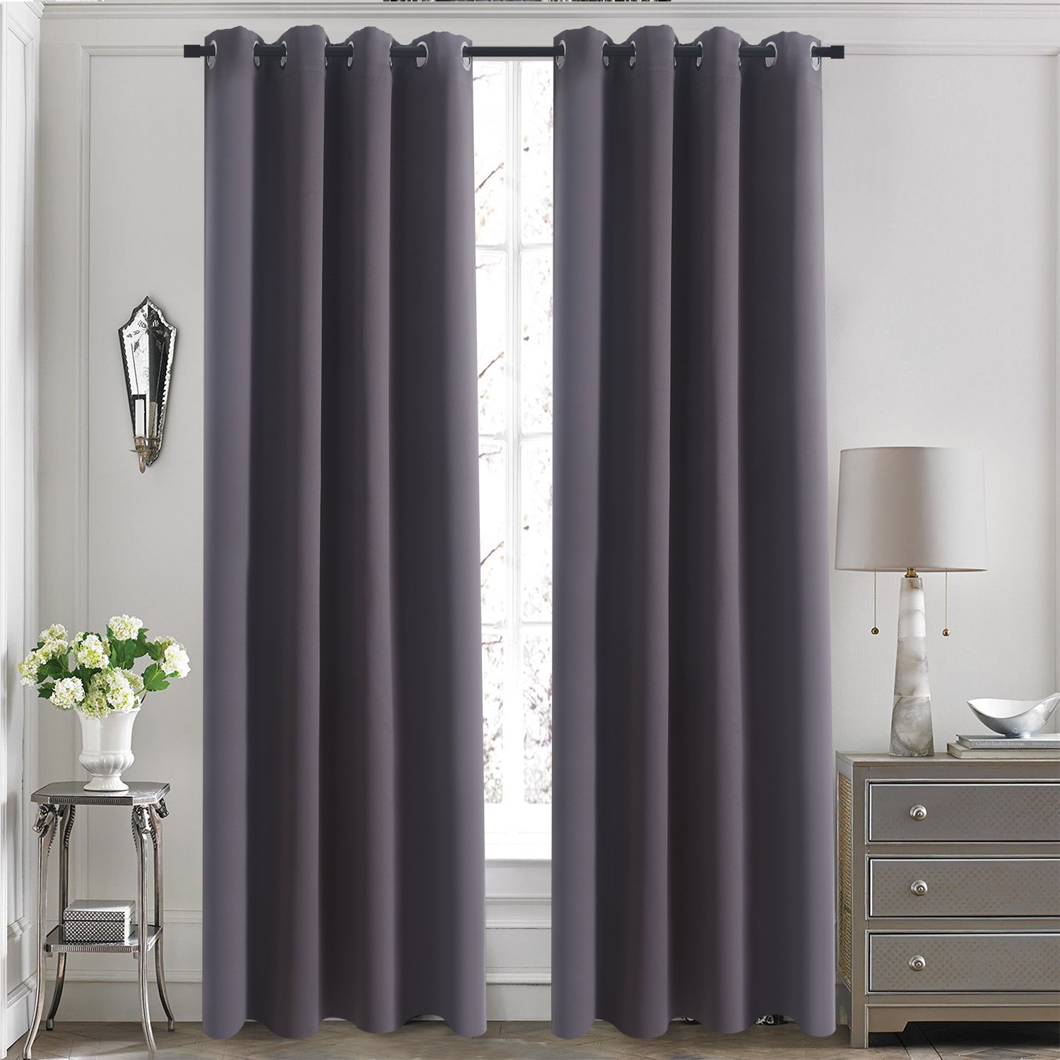 Aquazolax Blackout Curtains Window Treatment Eyelet Thermal Insulated