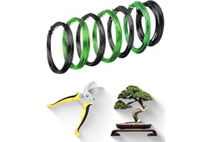 Bonsai Wire Kit 8Pcs, 7 Roll Aluminum Bonsai Training Wire Coils with Cutter Set -1/1.5/2.0/3.0mm Multiple Sizes Bonsai Acces