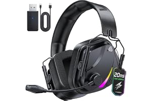 Vakedy Wireless Gaming Headset with Mic for PS5 PS4 PC Switch, 50H Battery | 250g Lightweight, 50mm Drivers & Virtual 7.1 Surround Sound, Noise-Canceling Mic, Bluetooth 5.4, RGB Gaming Headphone