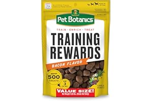 Pet Botanics Training Rewards Treats for Dogs, Made with Real Pork Liver, Focuses, Motivates, Rewards, Speeds Up Learning Curve, No BHA, BHT, Ethoxyquin, Bacon, 20 oz (1 pack)