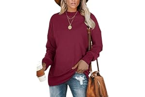 PLMOKEN Plus Size Sweatshirts for Women Casual Long Sleeve Round Neck Shirts Tunic Tops for Leggings