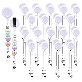 60pcs White Beadable Badge Reels Making Kits
