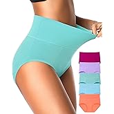 EIGGAM Tummy Control Underwear Soft High Waisted underwear Full Coverage Briefs Breathable Postpartum Cotton Womens Panties