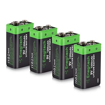 eneg ITECH batería de 9 V Bloque batería Litio 1200 mAh fotográfico batería no Recargables para detectores de Humo, Medidor de Gas, Leuchten, ...