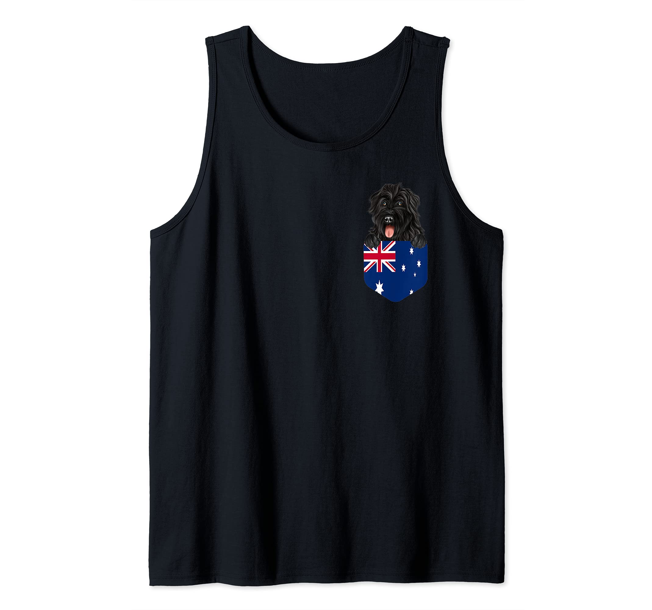 Australia Flag Bouvier des Flandres Dog In Pocket Tank Top