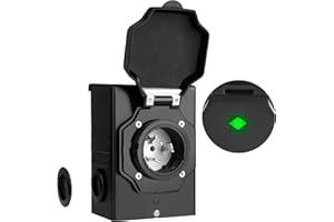 FROSTYRIDER 50 Amp Generator Inlet Box,NEMA SS2-50P Power Inlet Box [Pre-Drilled] Enclosed & Lockable, 125/250V, 6250/12500W 50a Power Inlet Box, Waterproof for Outdoor Use, ETL Listed.