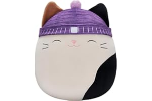 Squishmallows Original 14-Inch Cam Calico Cat with Purple Hat - Large Ultrasoft Official Jazwares Plush