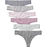 Wealurre Women's Cotton Thong Breathable Panties Low Rise Underwear