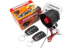 CHADWICK Car Horn Siren Alarm,Universal Car Alarm Security Protection System with 2 Remote Controls,7-Level Sensitivity,12v,Anti-Theft Device,No Thread Trimmin,Non-Destructive Installation (CW-8101)