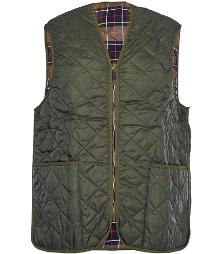 Barbour Mens Polarquilt Waistcoat/Zip-In Liner Olive M at Amazon