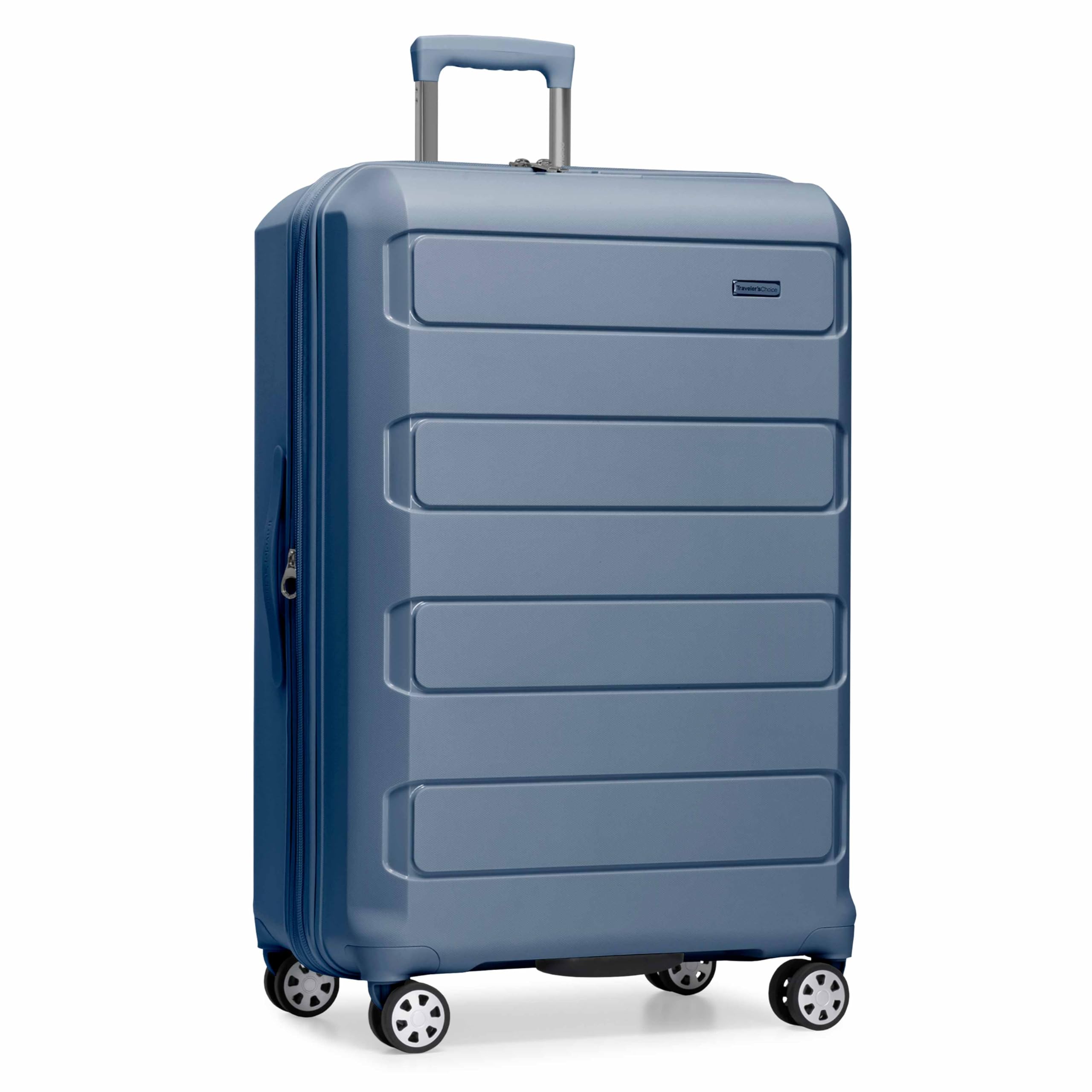 Traveler's Choice Pagosa Indestructible Hardshell Expandable Spinner Luggage, Slate Blue, 30-Inch Large Image