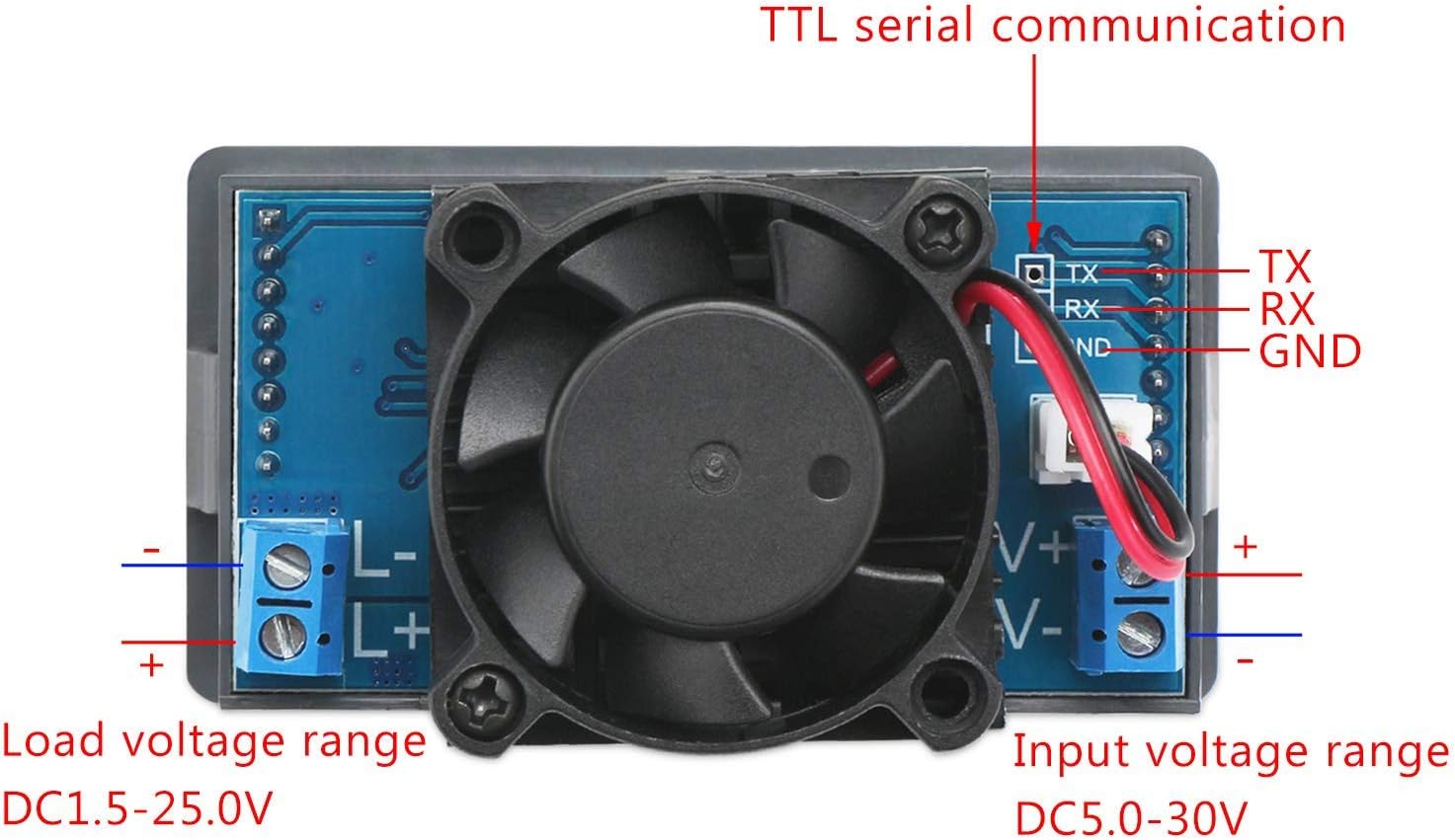 Adjustable Load Test Module DollaTek Electronic load 35W digital display intelligent temperature ...