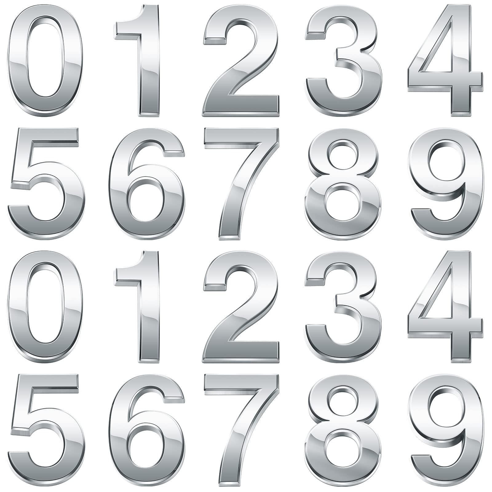 Photo 1 of Hotop 20 Pieces Mailbox Numbers for House Outside 0-9 Door Room Signs Self Adhesive Address Number Sticker for Office Wall Apartment Decorative (2 Inch,Silver)