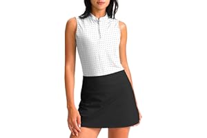 Soothfeel Women's Golf Polo Shirt Tank Tops Sleeveless 1/4 Zipper Collarless Quick Dry Athletic Tennis Shirts for Women