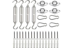 JXINLODGEG Shade Sail Hardware Kit 6 inch for Triangle Rectangle Sun Shade Sail Installation, 304 Grade Stainless for Triangle/Rectangle/Square Sun Shade Sails Installation