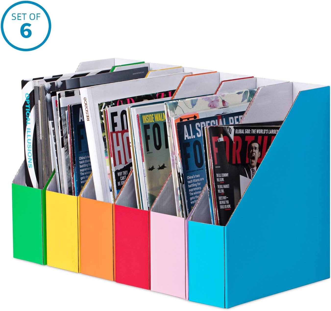 Magazine Holder File Organizer 6 Colors Included
