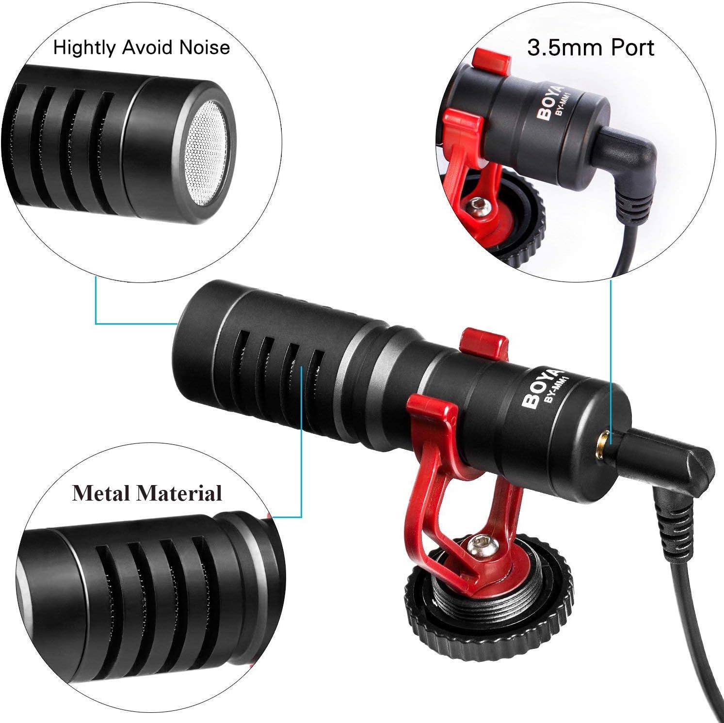 BOYA by-MM1 Shotgun Microphone with PSC1 SmartGrip Selfie Stand with PL30 Light for iPhone X 8 7 7 Plus Samsung Android Smartphone SLR Camera Computer Tripod Vlog Facebook Livestream YouTube Video: Home Audio & Theater