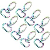 FUYEJIA Metal Rainbow Swivel Snaps Hooks with rainbow d rings and Tri-Glides rainbow purse hardware Slide Buckles