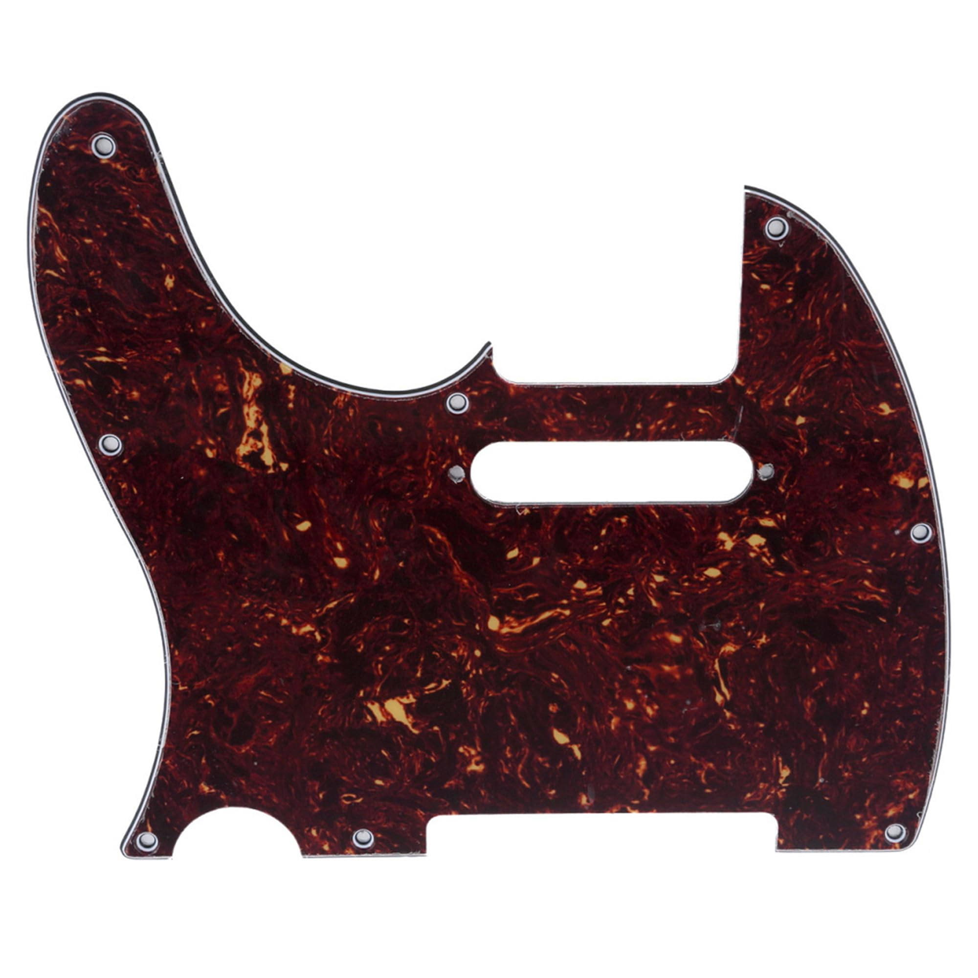 Musiclily Left Handed 8 Hole Guitar Tele Pickguard for American/Mexican Made Fender Telecaster Standard Modern Style, 4Ply Tortoise Shell