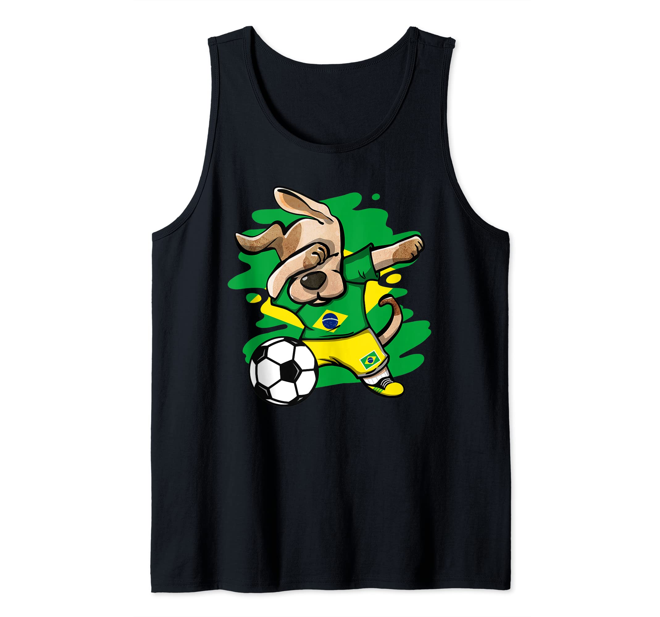 Dabbing Dog Brazil Soccer Fans Jersey Brazilian Football Tank Top
