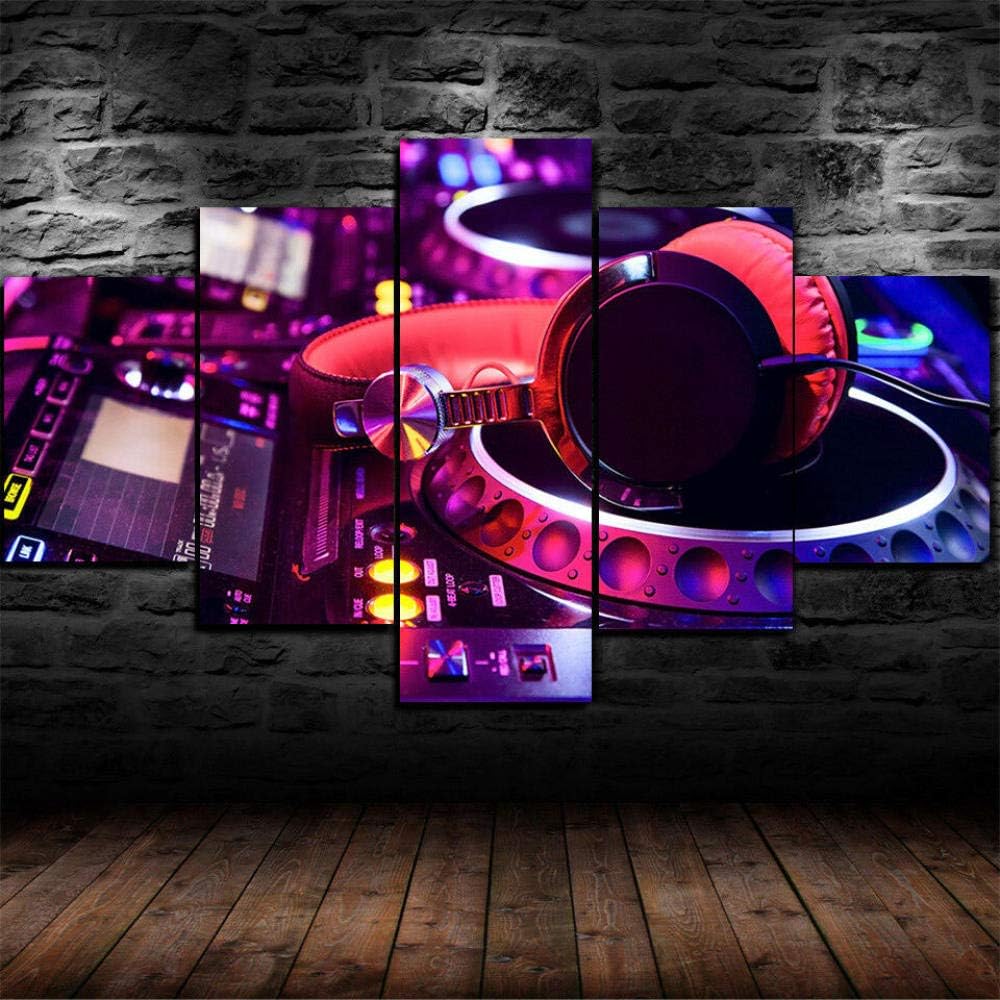 CHENDA Print Painting Canvas 5 Pieces DJ Night Turntable HD Scene Wall
