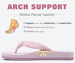 KuaiLu Flip Flops Women Arch Support Yoga Mat