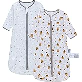 Miracle Baby Long Sleeve Sleep Sack 2-Pack, 100% Cotton Wearable Blanket Baby Sleeping Bag for Newborn Infant Toddler