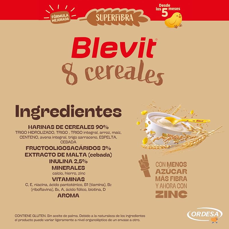 Superfibra 8 Cereais | 500g | Papas para bebés a partir dos 5 meses com vitaminas, minerais e fibra — foto 2 de 8