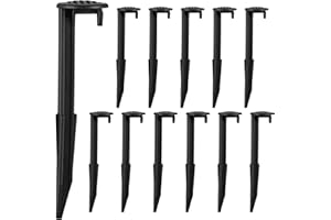 Yookeer 18 Pieces Plastic Inflatable Yard Stakes Set 5.7'' Heavy Duty Stakes for Inflatables Blow up Plastic Tent Christmas Decoration Landscape Ground Replacement Yard Ground Lawn Black Garden Peg
