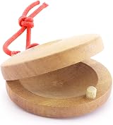 Tiger CAS14-NT Wooden Castanets Finger Clackers Four Shells view 3