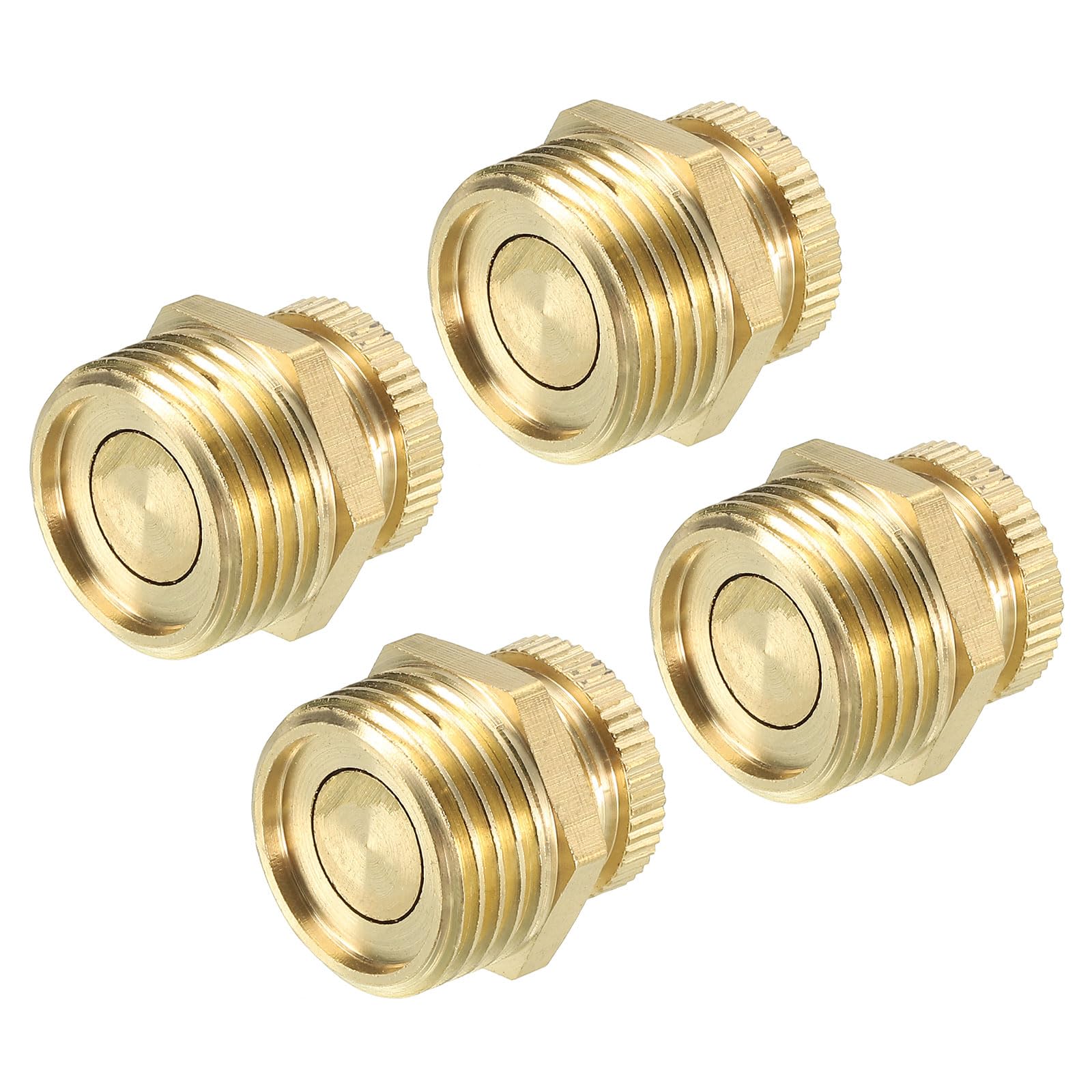 PATIKIL Air Compressor Tank Drain Valve, 4 Pack G 1/2' Brass Air Compressor Drain Valve Replacement Part
