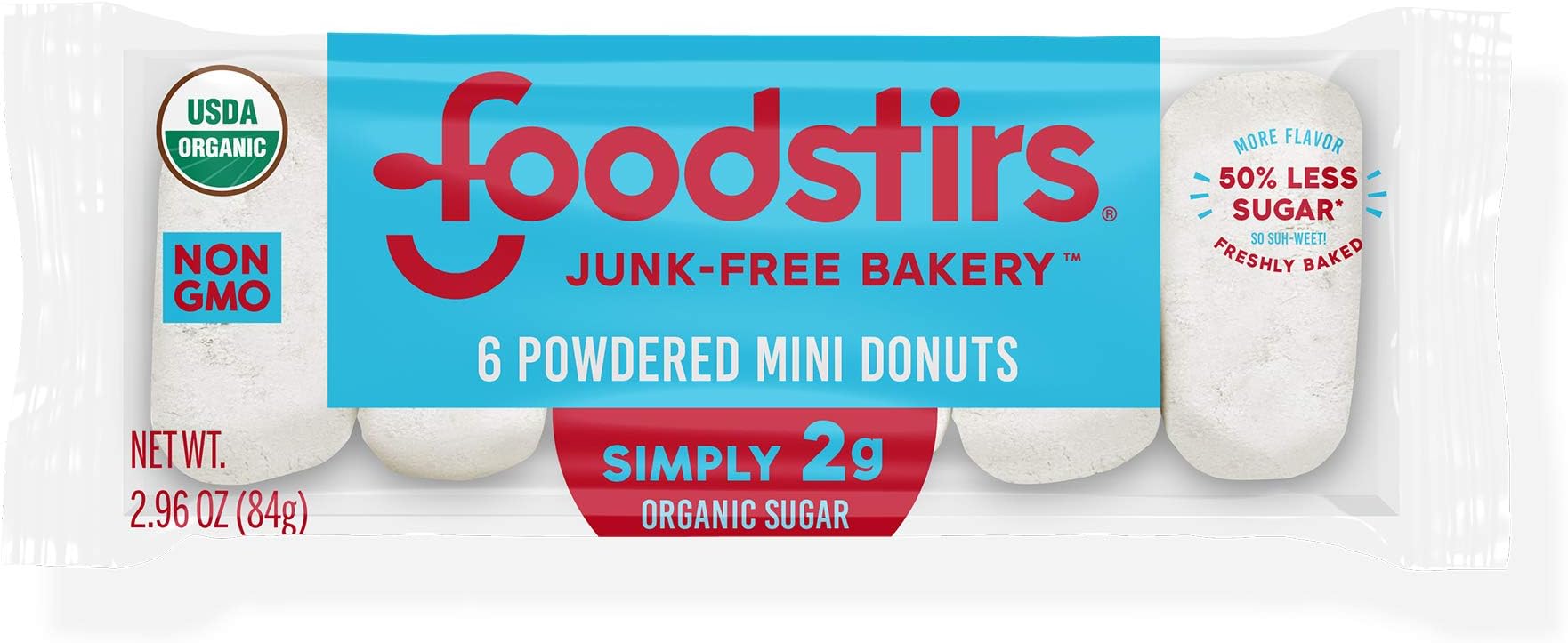 Foodstirs Mini Donuts, Powdered Perfection, 3 Ounce