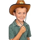 Funny Party Hats Brown Kids Sheriff Hat - Sheriff Dress Up - Tan Cowboy Hat - Western Hat