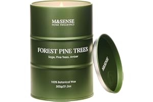 M&SENSE Frosted Pine Scented Candles Natural Non Toxic, Aromatherapy Candle for Stress Relief Meditation Relaxing, Housewarming Gifts for Women Men, 11.3oz 70 Hour Long Burning