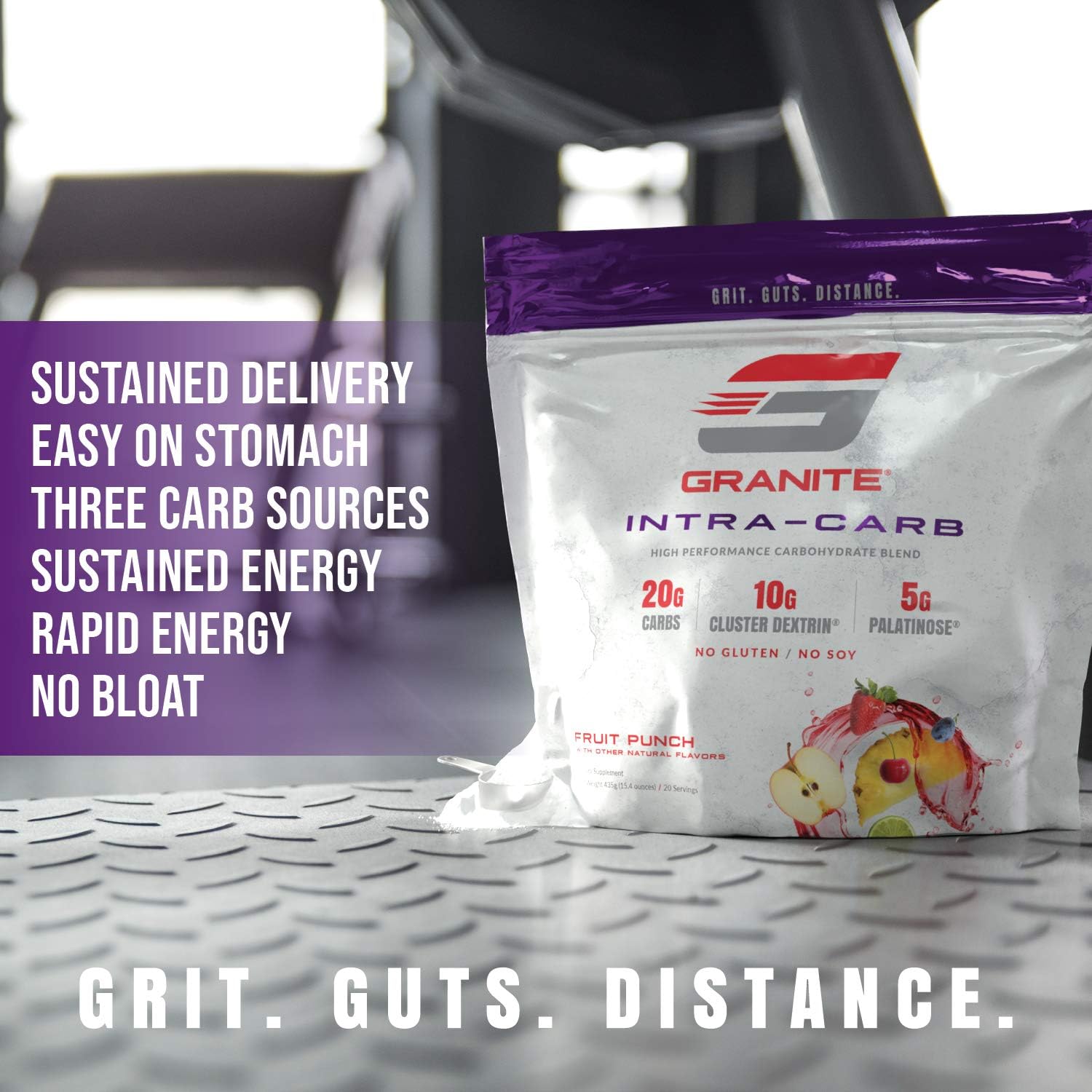 Granite® Intra-CARB Advanced Carb Supplement (Fruit Punch) | 20g Carbs + 10g Cluster Dextrin + 5g Palatinose | Train Longer Harder. No Crash or Bloat | Soy Free. Gluten Free. Vegan | Made in USA: Health & Personal Care