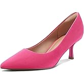mysoft Kitten Heels for Women Low Heel Pumps 2 Inch Closed Toe Wedding Dress Shoes
