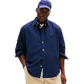Tommy Hilfiger Mens Long Sleeve Oxford Shirts in Regular Fit, Men's Button Down Shirts, Also Available in Big and Tall