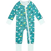 Gaiibbt Rayon of Bamboo Pajamas Rompers 2 Way Zipper Long Sleeve Footless Rompers