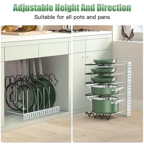 Pot Lid Holder G-TING 8 Tier Pot Rack Organizer - Adjustable Kitchen ...