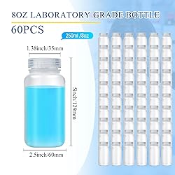 Tatuo 60 Pcs 8 oz 250ml Pill Bottle Sample Bottles