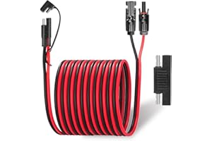 Ansoufien Solar Panel Connectors to SAE Adapter Cable 30FT, 10AWG Solar Panel Extension Cable with SAE Polarity Reverse Adapter for RV Solar Panel Caravan Battery Charger