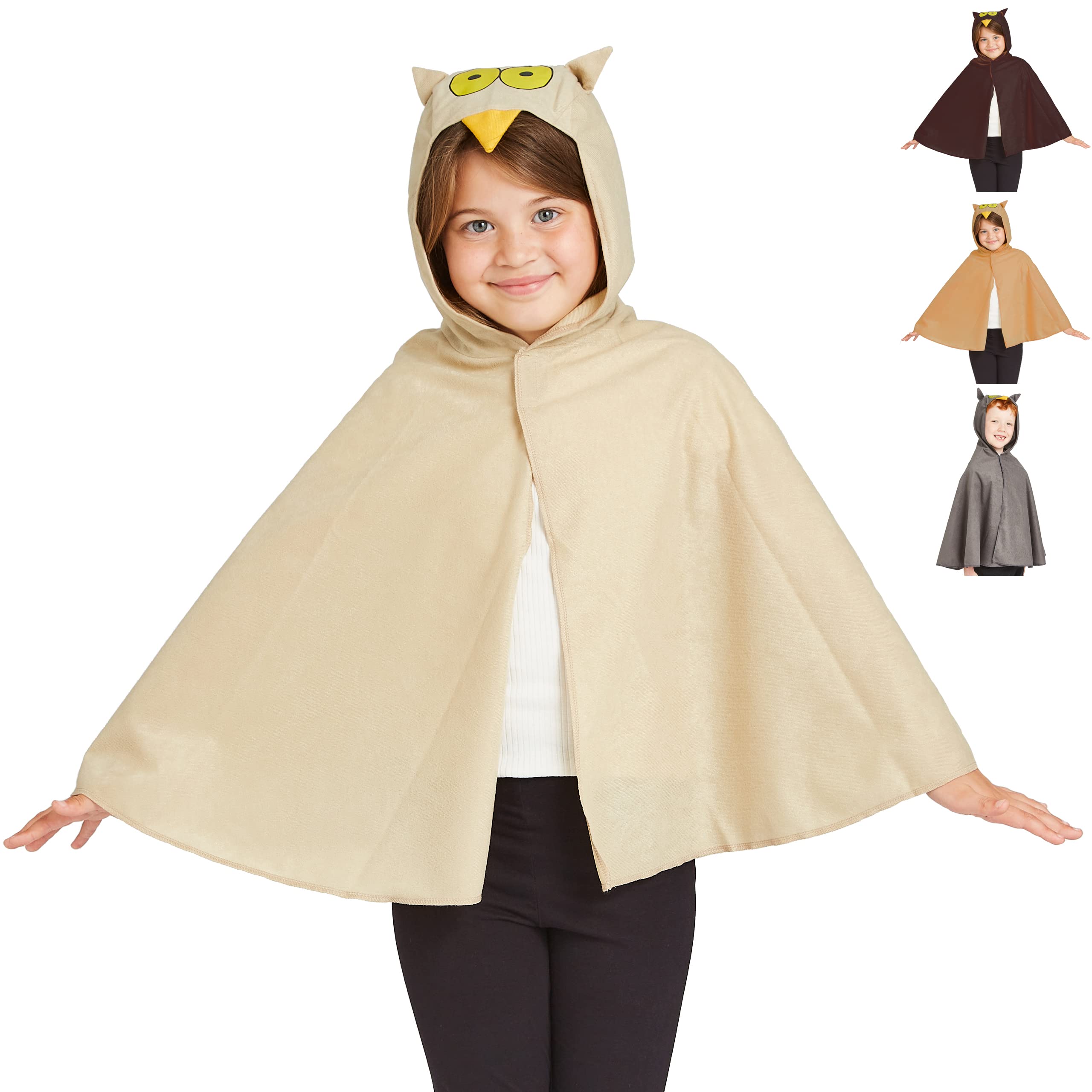 Charlie Crow Snowy Owl cape costume for kids. One Size. Fits 3-8 Years.