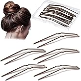 MTLEE 24 Pcs U Shaped Hair Pins, Ballet Bobby Pins for Updo with Storage Box, Metal U Bun Hair Forks for Women Girls, Thick Thin Long Curly Hair(Brown, 2.5 Inch, 3 Inch)