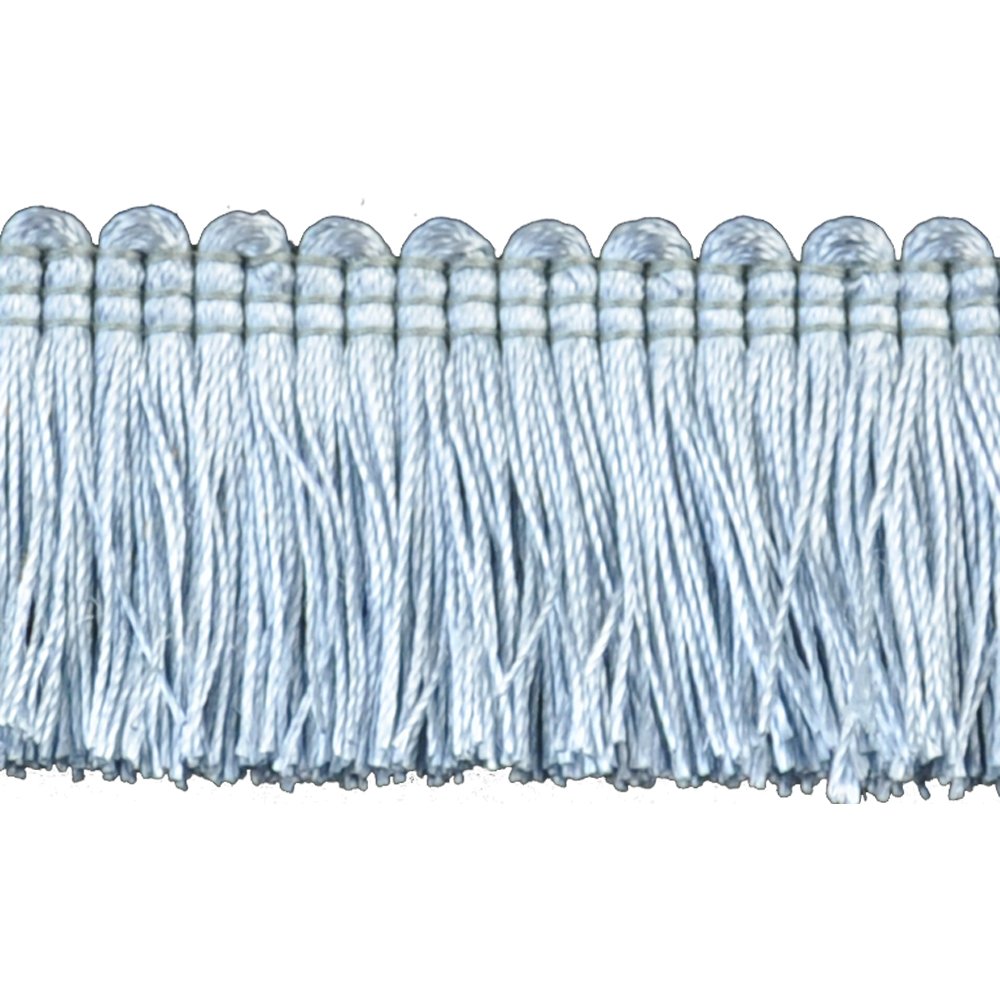 Photo 1 of 1-1/2-Inch Brushed Fringe Polyester, 25 Yard roll, Light Blue BF-4900-23