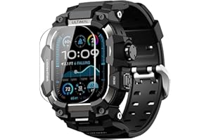ULTIMAL Rugged Case with Strap Compatible with Apple Watch Ulltra 3/ Ultra 2/ Ultra 49mm, Enhanced Military Grade Shockproof 